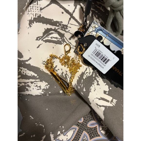 Watson Luxe FOG Fear of God Streetwear Hoodie Large Brown Christ Graphic NWT - Picture 12 of 12